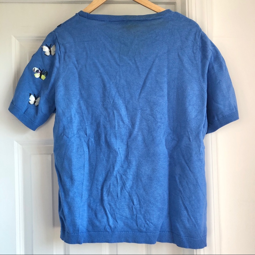TALBOT  Sequin Butterfly Sweater Tee - Picture 5 of 7